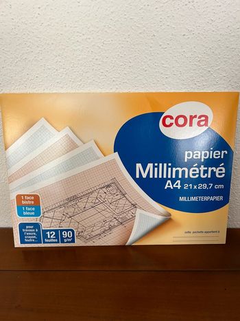 Papier millimétré bleue /bistre