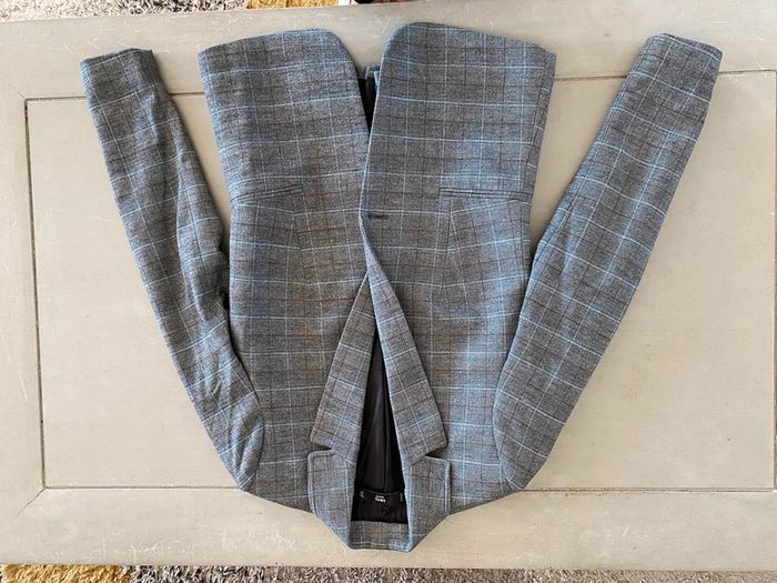 Blazer Mango gris à carreaux taille 34 / S - photo numéro 10