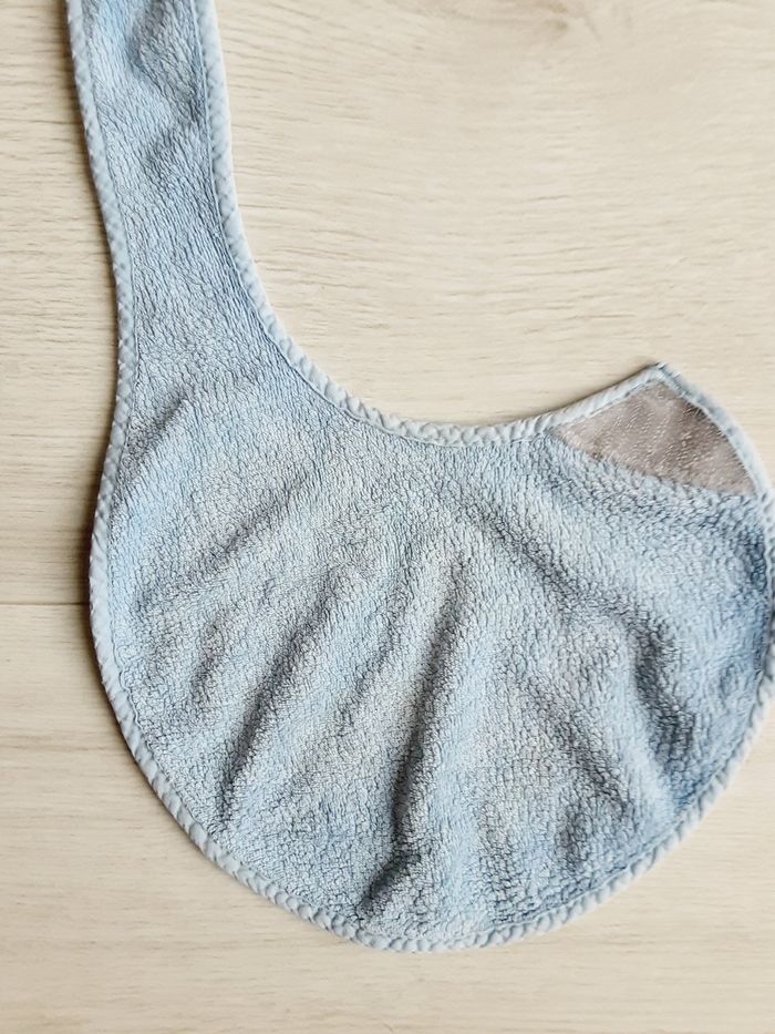 Vêtement bébé mixte garçon fille bavoir à scratchs bleu Mots d’enfants - photo numéro 3