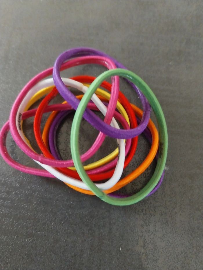 Lot de 9 élastiques à cheveux avec bande anti dérapante - photo numéro 2