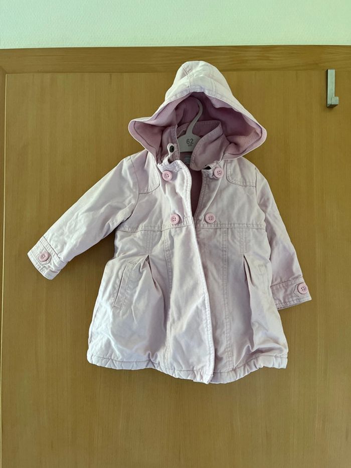 Manteau chaud de couleur rose pâle 2 ans