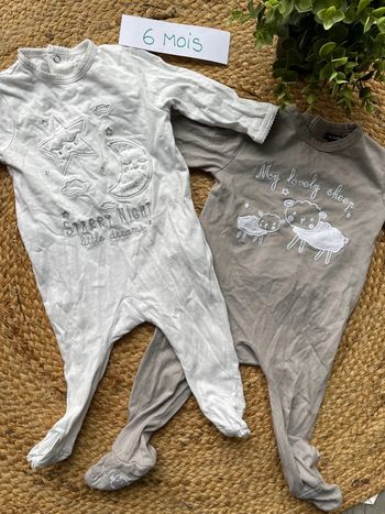 Lot 2 pyjamas coton 6 mois