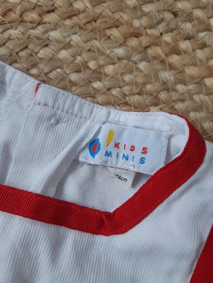 Barboteuse blanche et rouge avec bandeau Kids Minis 74 cm - photo numéro 4