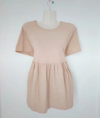 Blouse manches courtes à volant ample oversize femme c