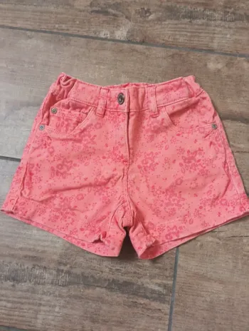 Short style jeans Fille 6 ans Fleurs Vertbaudet