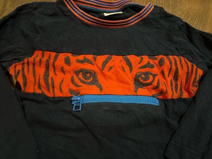 T-shirt à manches longues en coton motif tigre S.Oliver Taille 92-98 cm - photo numéro 2