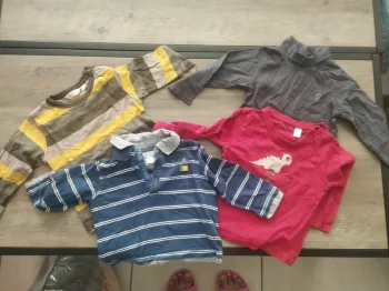 Lot 4 tshirts manches longues 18mois 81vm