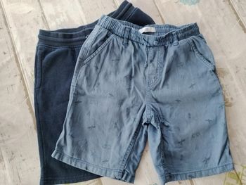 2 shorts bleu ciel et bleu marine