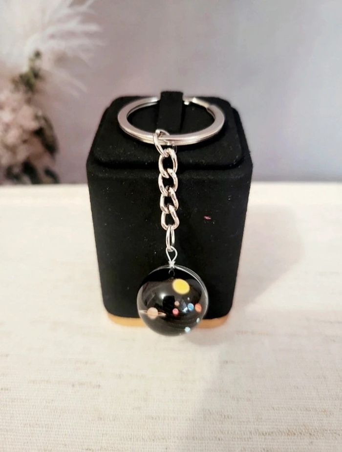 Porte-clés sphère 3D – Système solaire dans une boule en verre - photo numéro 2