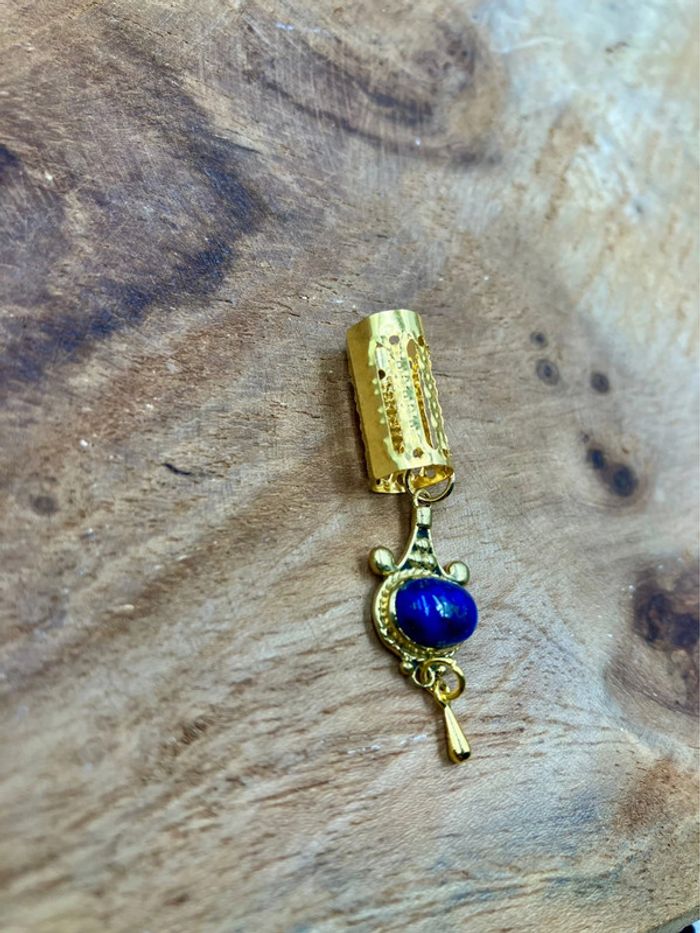 Bijou de cheveux - bague de cheveux - pierre Lapis Lazuli - photo numéro 2