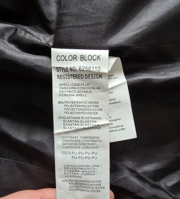 Color Block Blazer Polyester Simili Cuir Noir Neuf Taille 0 (34/36) - photo numéro 8