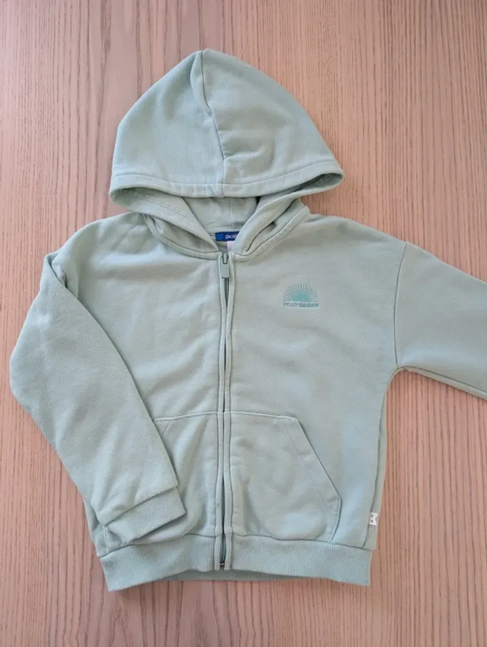 Gilet zippé vert pâle Okaïdi