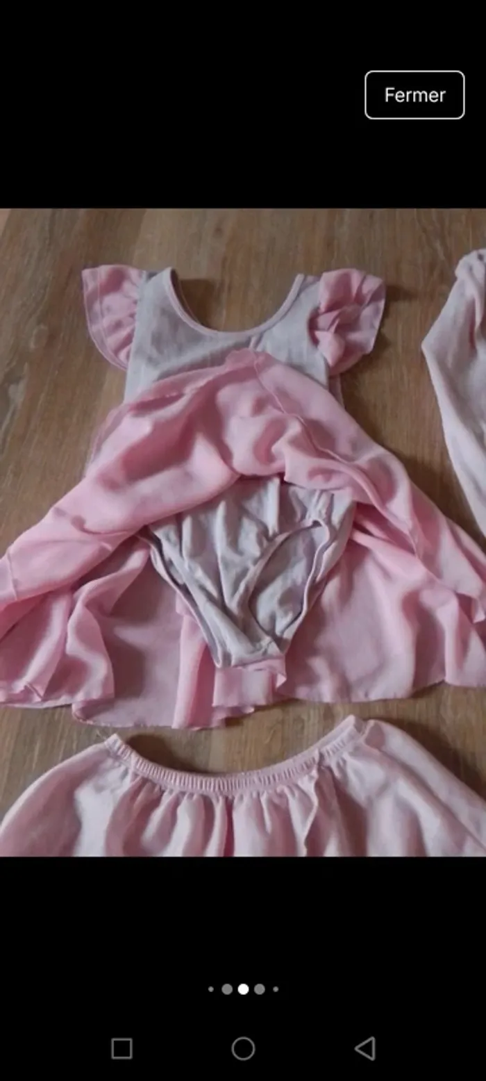 Ensemble de danse sport fille rose 6 ans jupe justocoprs cache coeur - photo numéro 2