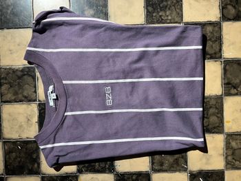 T-shirt rayé violet BZB homme S