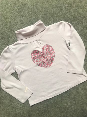 Col roulé fin type sous-pull lilas clair 4 ans