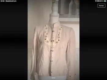 Chemise brodée lin alain manoukian