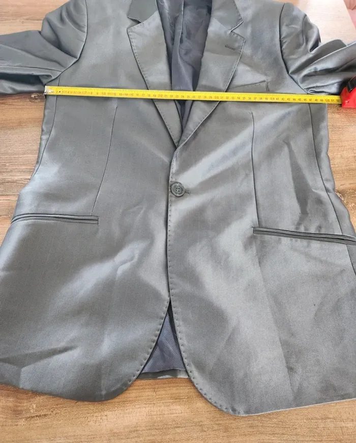 veste de costume homme grise satinée taille S Mia excellent état - photo numéro 7