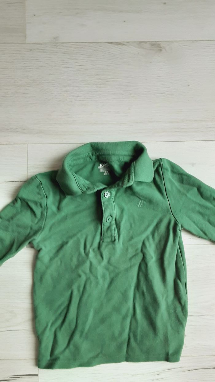 Vêtement garçon tee-shirt manches longues polo vert Kiabi 4 ans - photo numéro 2