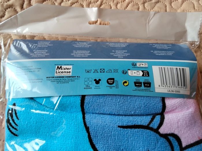 Poncho serviette sortie de bain . Stitch. Licence. - photo numéro 4