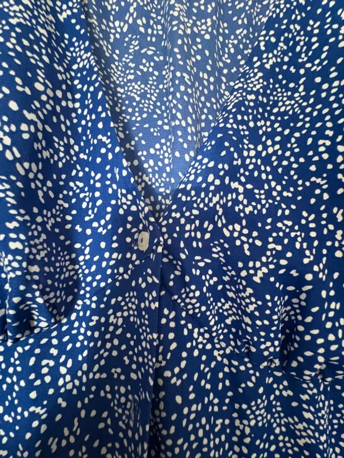 Robe longue bleue à motifs blancs – Pimkie – Taille M - photo numéro 4