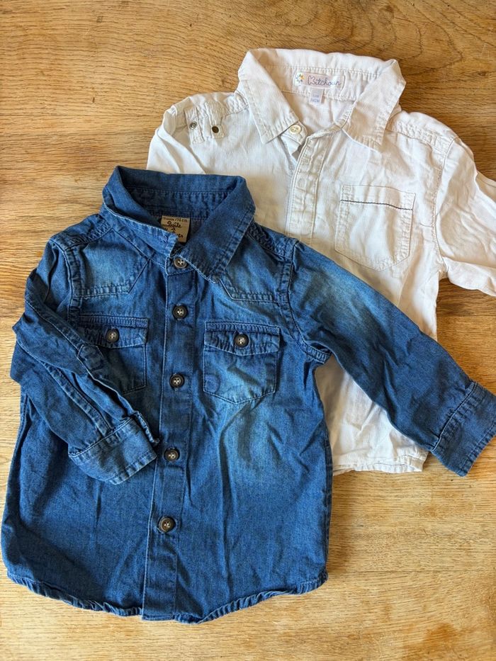 Lot de 2 chemises bébé 12 mois - photo numéro 2