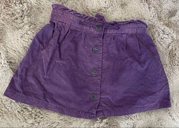 Jupe évasé Velours Maille Côtelé Couleur violet  Fille 3 ans Kid Kanai