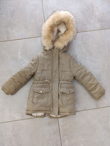 Manteau fourré capuche fille kaki Orchestra