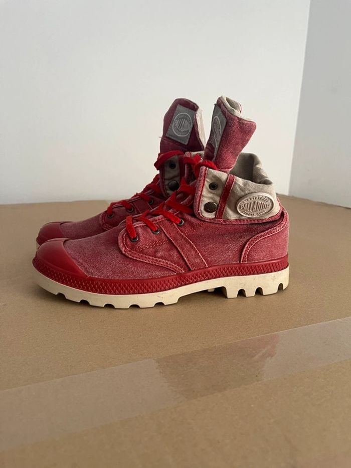 Baskets Montantes Rouge Palladium Taille 38 - photo numéro 6