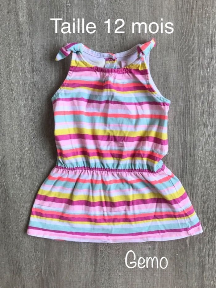 Robe tunique été à rayures - taille 12 mois