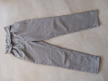 pantalon à carreaux pied de poule noir et blanc Taille XS Kiabi avec ceinture
