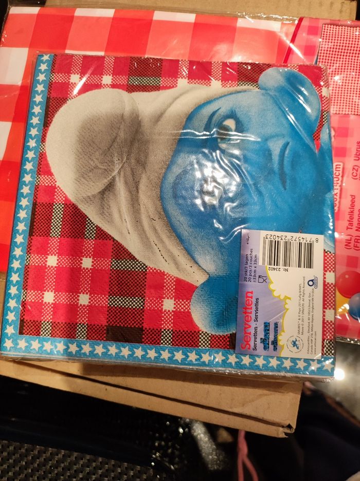 Serviettes en papier schtroumpf smurf Neuf - photo numéro 2