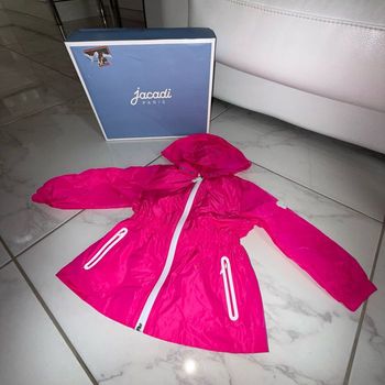 Veste manteau coupe-vent imperméable Jacadi 2 en 1 fille rose couture. Taille 3 ans. Neuve avec étiquette.