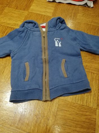 Gilet zip garçon obaïbi bleu 1 mois