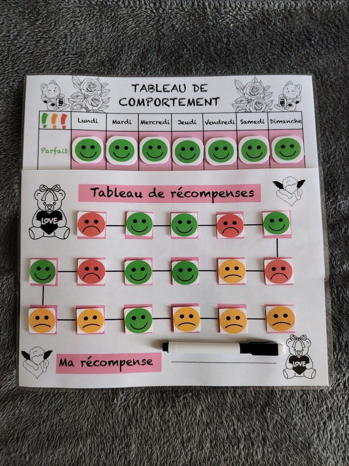 2 fiche plastifiée conçu pour les garçons