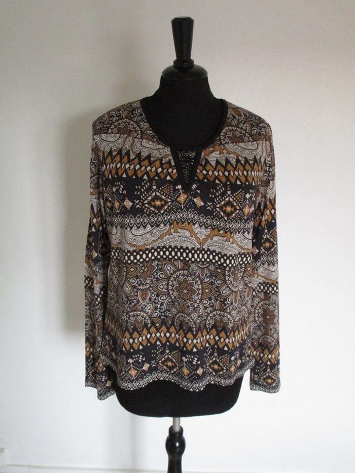 T-shirt noir et camel imprimé Agathe & Louise 40