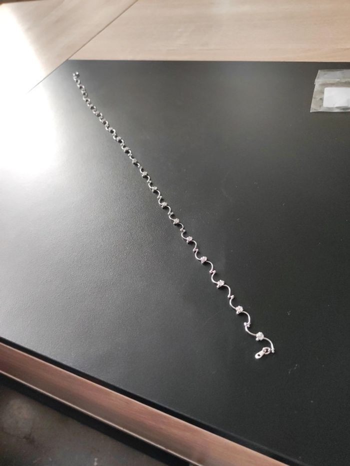 Collier couleur argenté et pierres diamant - photo numéro 2