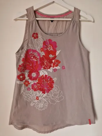Top gris fleuri, taille 2, Terre de Marins