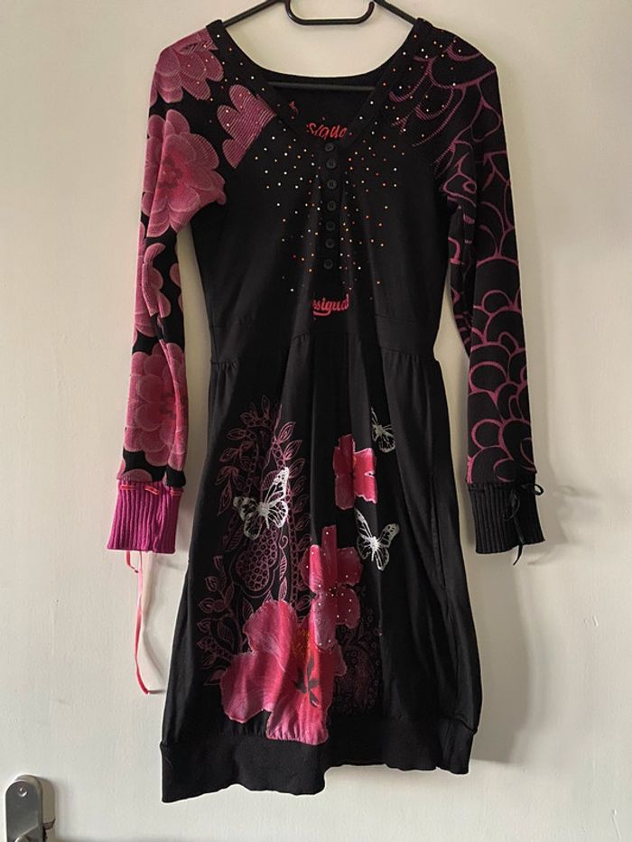 Robe noir/rose Desigual Taille M - photo numéro 5