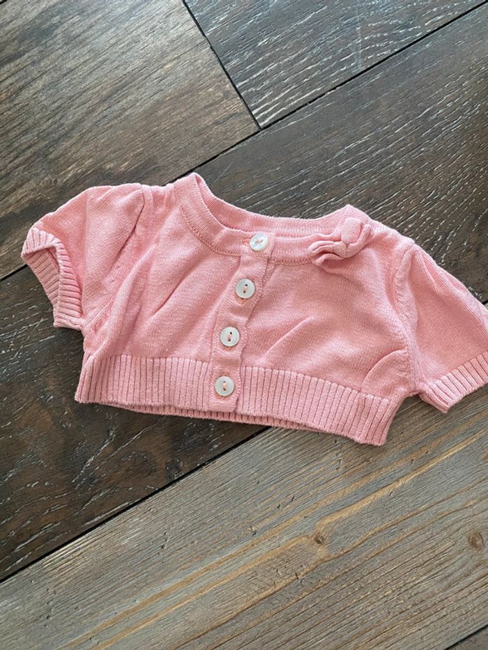 Gilet court Rose 3 mois fille tex baby