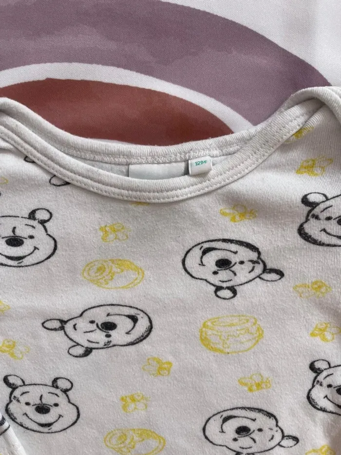 Body bébé Disney Baby – Taille 12 mois – Manches longues – Winnie l’Ourson - photo numéro 2