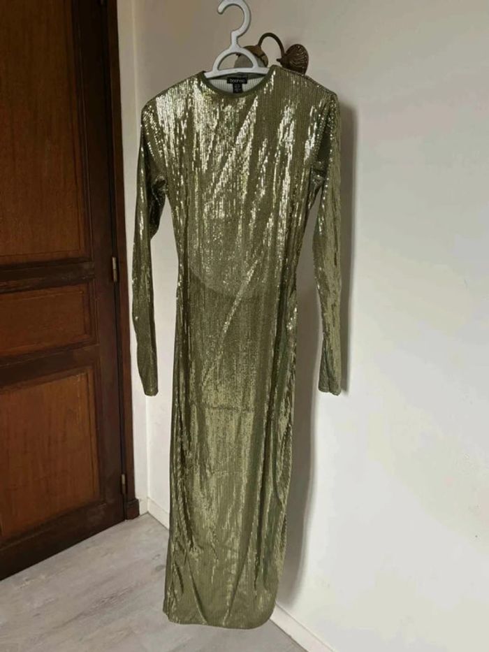 Robe de soirée verte toute en sequin - photo numéro 9
