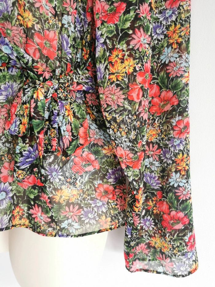 Blouse voile à imprimé fleuri multicolore Naf Naf Taille 38 - photo numéro 4