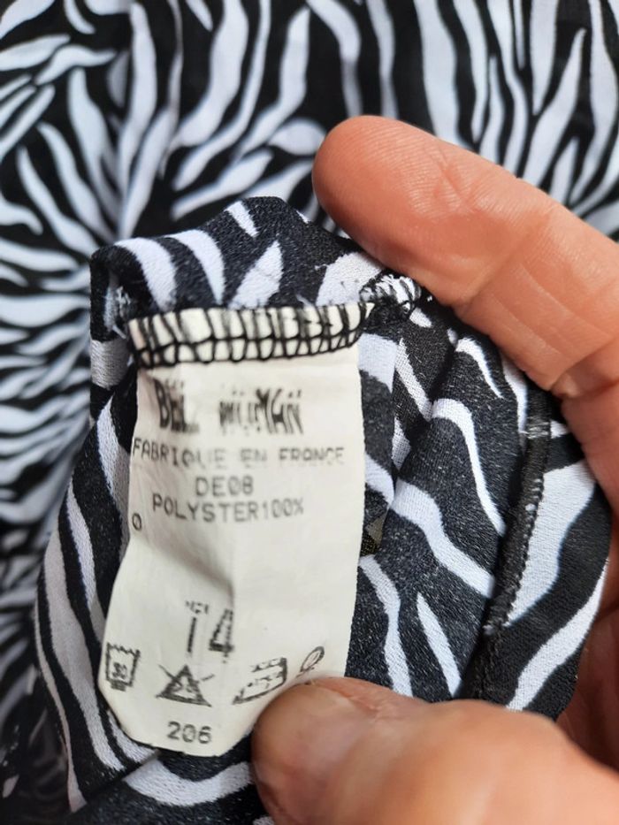 Blouse tunique fluide noire et blanche T 42 - photo numéro 8