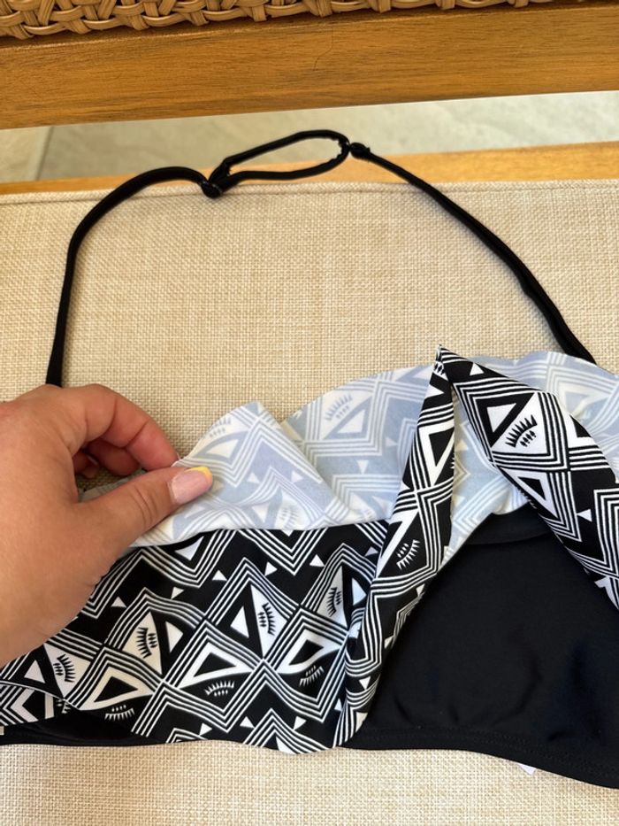 maillot de bain 2 pièces noir et blanc - photo numéro 3