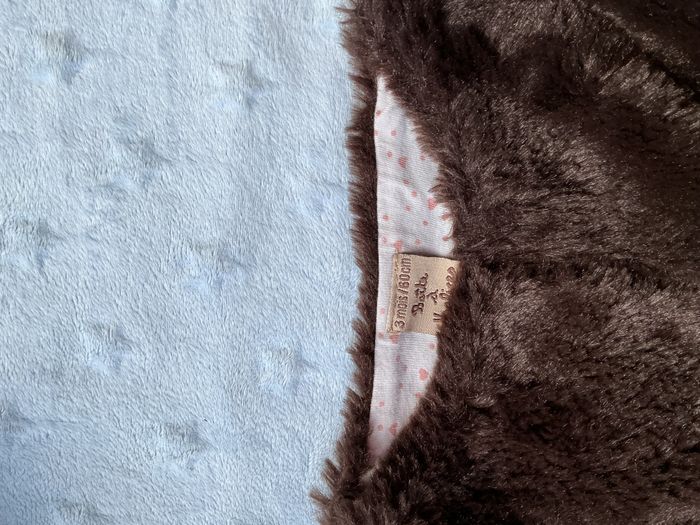 gilet sans manches en fourrure marron intérieur blanc et rose 3 mois boite à malices - photo numéro 6