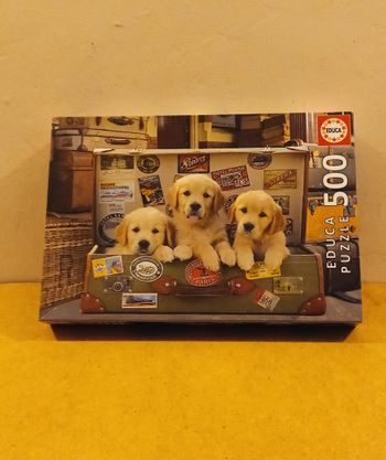 Puzzle 500p Des chiots dans les bagages