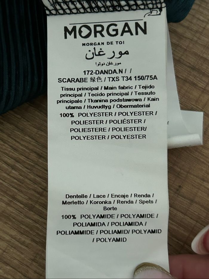 Blouse noire et verte foncée à manches courtes Morgan taille XS jamais portée - photo numéro 10