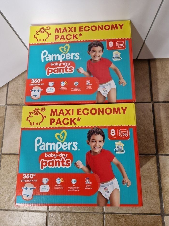 116 couches culotte Pampers baby-dry pants taille 8