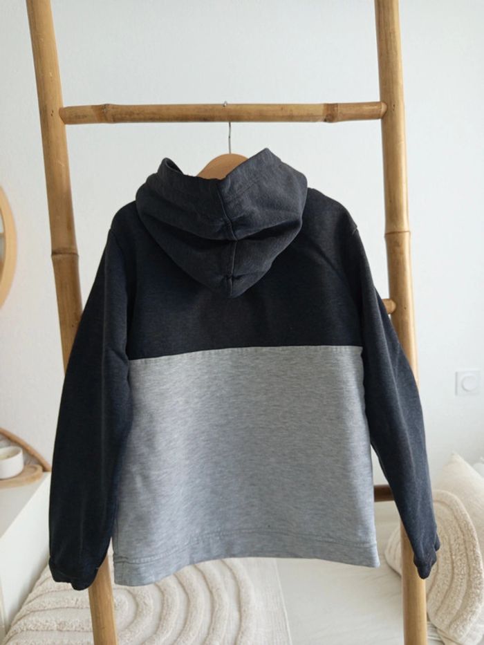 Sweat gris à capuche intérieur polaire 10 ans - photo numéro 2
