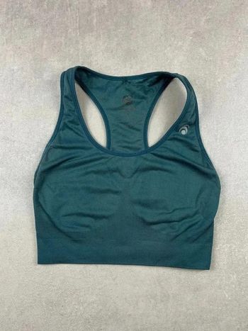 Oceans Apart Sports Bra Seamless Crop Top Fitness Gym | vert foncé | Size S | Women #193